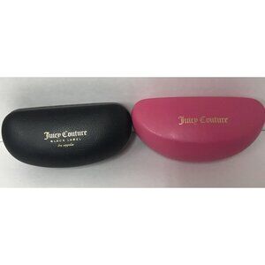 2 X Juicy Couture Eye Glass Hard Clam shell Eyeglass Sunglass Cases Pink & Black